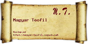 Magyar Teofil névjegykártya